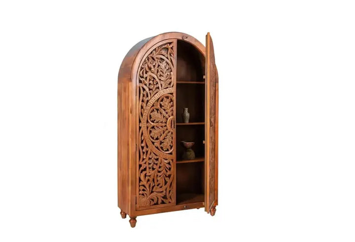Hand-Carved Almirah – Solid Mango Wood Storage Cabinet,Custom Size